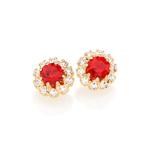 GOLD EARRING WITH CRYSTALS