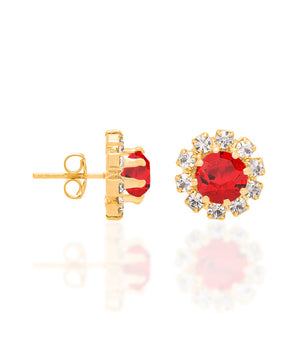 GOLD EARRING WITH CRYSTALS