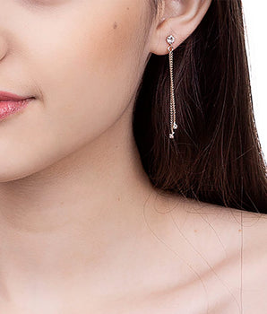 GOLD EARRING WITH CRYSTAL