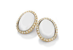 GOLD EARRING WITH ZIRCONIA AND STONE