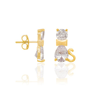GOLD EARRING WITH ZIRCONIA