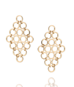 18K GOLD PLATED HOLLOW CIRCLE STATEMENT EARRINGS