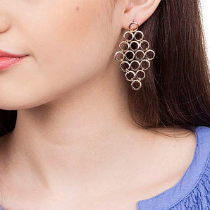 18K GOLD PLATED HOLLOW CIRCLE STATEMENT EARRINGS