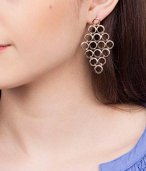18K GOLD PLATED HOLLOW CIRCLE STATEMENT EARRINGS