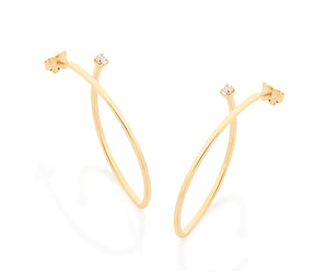 GOLD PLATED EARRING WITH CRYSTAL