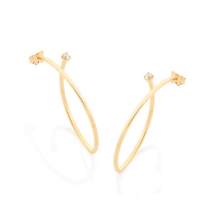 GOLD PLATED EARRING WITH CRYSTAL