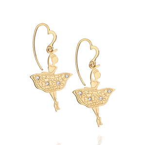 GOLD KID'S EARRING WITH CRYSTAL