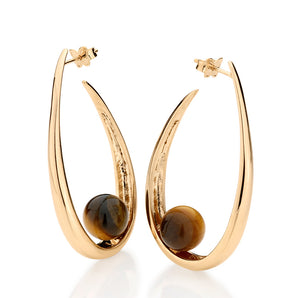 GOLD EARRING WITH STONE