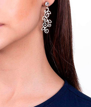 GOLD EARRING WITH CRYSTAL