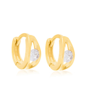GOLD EARRING WITH ZIRCONIA