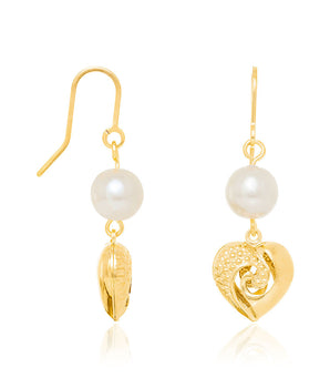 GOLD EARRING WITH PEARL