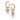 GOLD EARRING WITH PEARL AND STONE