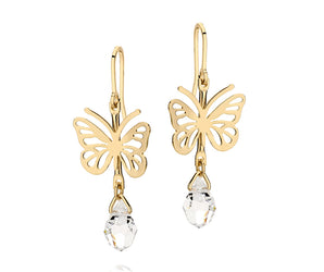 GOLD KID'S EARRING WITH CRYSTAL