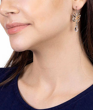 GOLD KID'S EARRING WITH CRYSTAL