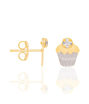 GOLD KID'S EARRING WITH CRYSTAL