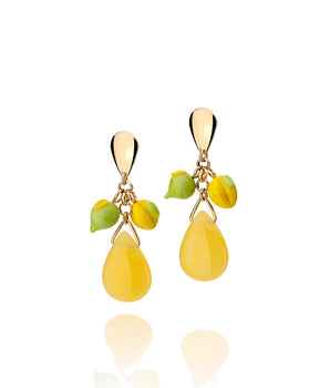 GOLD EARRING WITH STONE