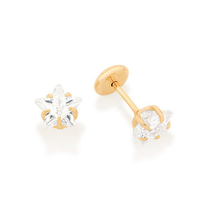 GOLD KID'S EARRING WITH ZIRCONIA