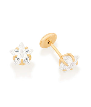 GOLD KID'S EARRING WITH ZIRCONIA