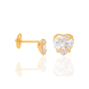 GOLD KID'S EARRING WITH ZIRCONIA