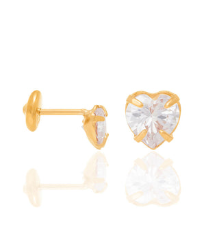 GOLD KID'S EARRING WITH ZIRCONIA