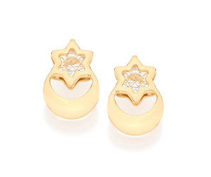 GOLD KID'S EARRING WITH CRYSTAL