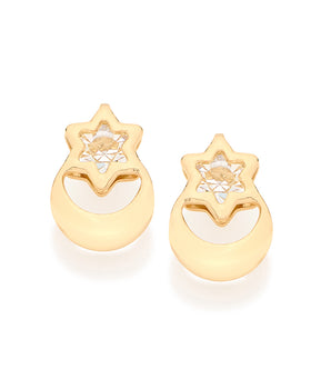 GOLD KID'S EARRING WITH CRYSTAL