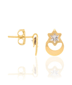 GOLD KID'S EARRING WITH CRYSTAL