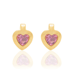 GOLD KID'S EARRING WITH CRYSTAL
