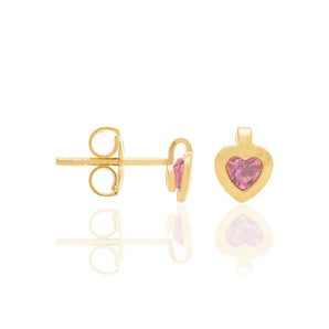 GOLD KID'S EARRING WITH CRYSTAL