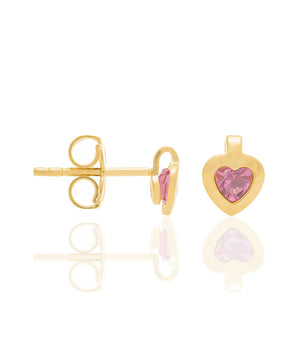 GOLD KID'S EARRING WITH CRYSTAL