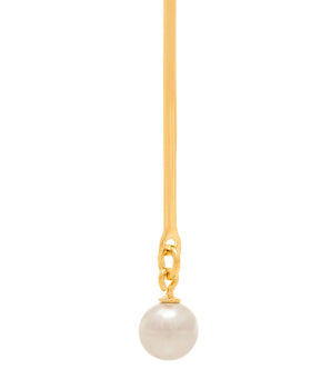 GOLD EARRING WITH PEARL AND ZIRCONIA