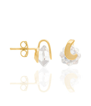 GOLD EARRING WITH CRYSTAL