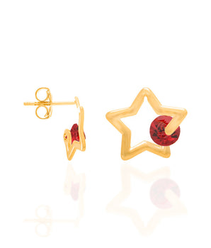 GOLD EARRING WITH CRYSTAL