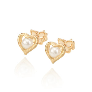 GOLD PLATED EARRING WITH PEARL