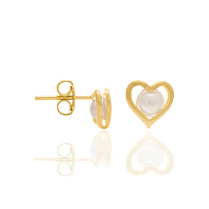 GOLD PLATED EARRING WITH PEARL