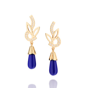GOLD EARRING WITH ZIRCONIA AND STONE