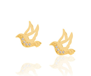 GOLD EARRING WITH ZIRCONIA