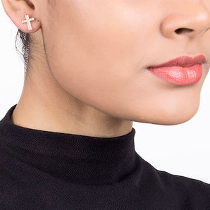 GOLD PLATED CROSS EARRING