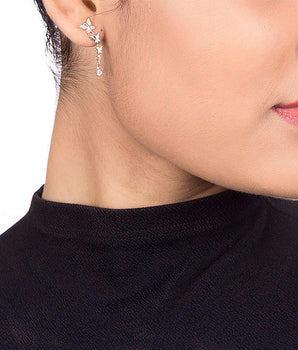 GOLD EARRING WITH CRYSTAL