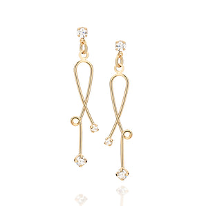 GOLD EARRING WITH CRYSTAL