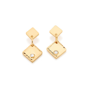 GOLD EARRING WITH ZIRCONIA