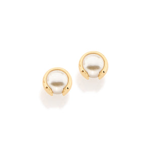 GOLD KID'S EARRING WITH PEARL