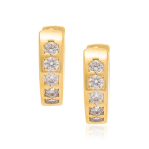 GOLD PLATED EARRING WITH ZIRCONIA