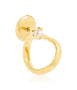 GOLD KID'S EARRING WITH ZIRCONIA