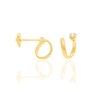 GOLD KID'S EARRING WITH ZIRCONIA