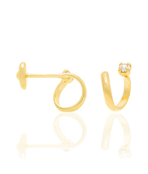 GOLD KID'S EARRING WITH ZIRCONIA