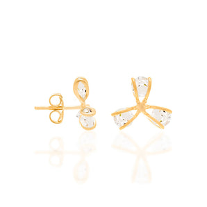 GOLD PLATED EARRING WITH CRYSTAL