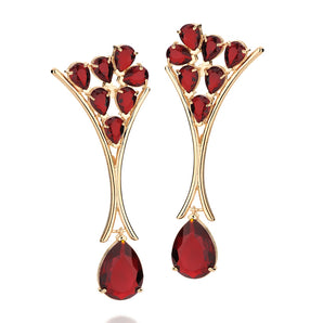GOLD EARRING WITH CRYSTAL