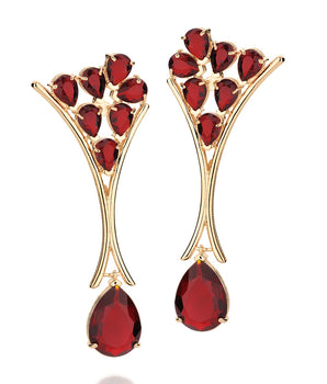 GOLD EARRING WITH CRYSTAL
