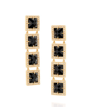 GOLD EARRING WITH ZIRCONIA AND STONE